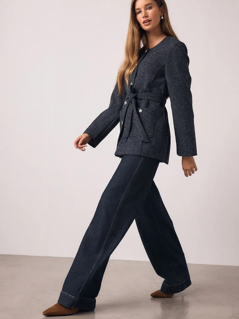 Bleu marine - Veste Fleck Boucle Ceinturée