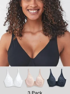 Bleu Marine/Rose/Blanc - Lot de soutiens-gorge DD en coton Blend Ultimate Comfort 3