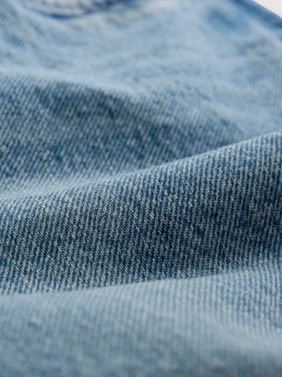Bleu Milieu à pois - Jean droit taille milieu avec écharpe