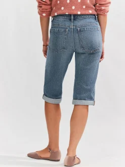 Bleu moyen - Bermuda en jean longueur Denim
