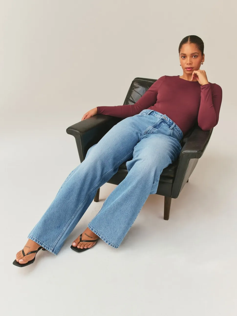 Bleu moyen - Jean Hourglass coupe large