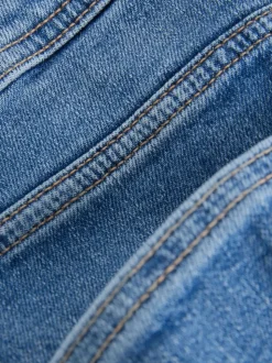 Bleu moyen - Jean sablier large stretch taille haute