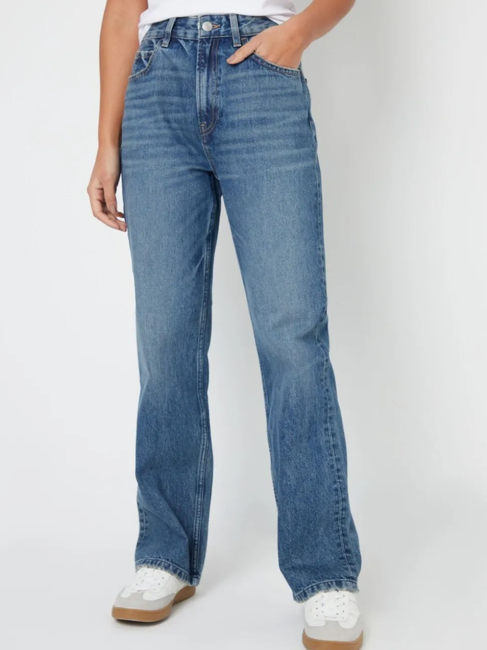 Bleu moyen - Jean Threadbare coupe droite