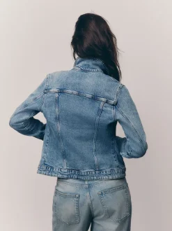 Bleu moyen - Jean Veste ajustées