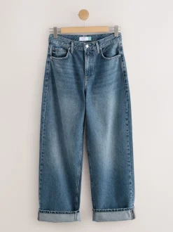 Bleu moyen - Jeans Boyfriend Turn Up