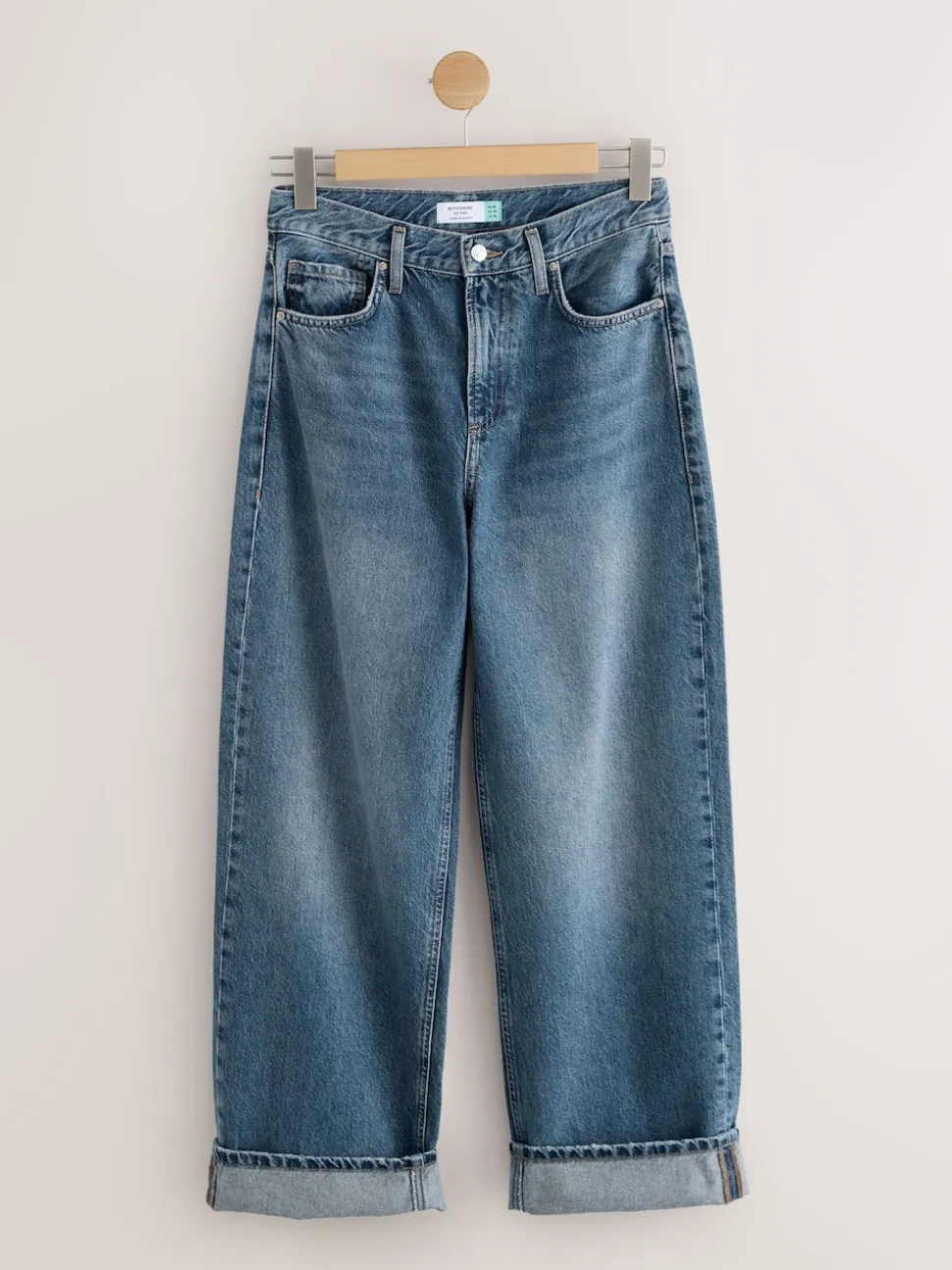 Bleu moyen - Jeans Boyfriend Turn Up
