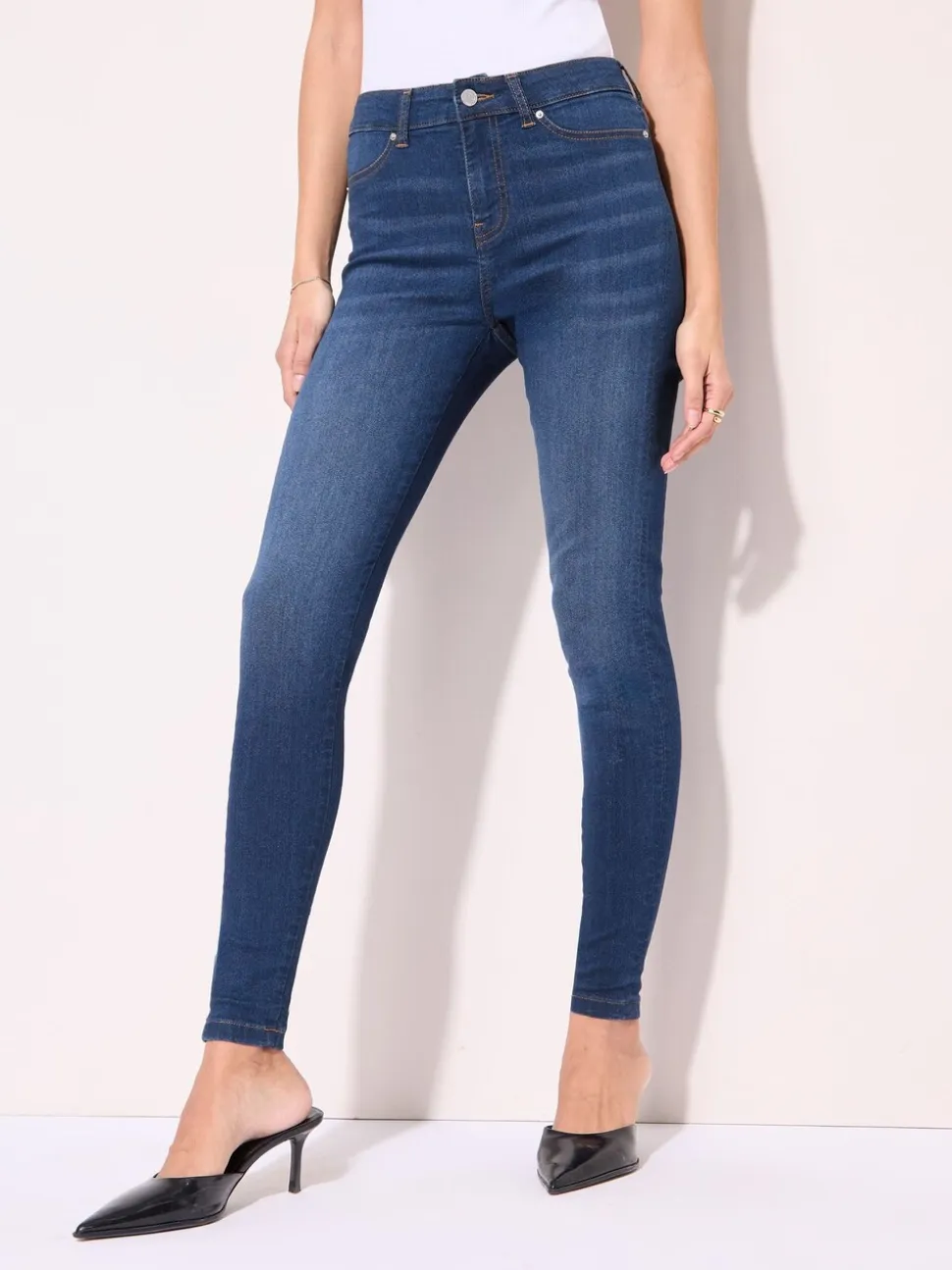 Bleu moyen - Jeggings taille haute Friends Like These
