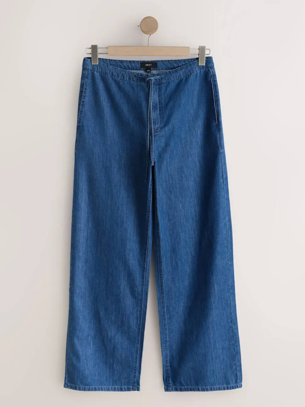 Bleu moyen - Joggings jambe large avec poche cœur
