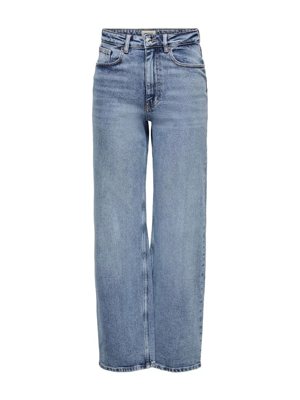 Bleu moyen - Only Taille haute Ample 100% Coton Jeans