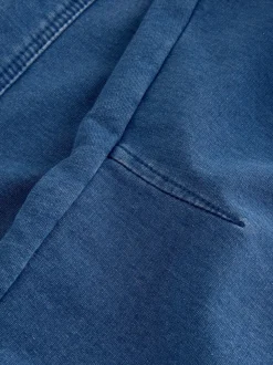 Bleu moyen - Pantalons Coupe ballon en Denim jersey