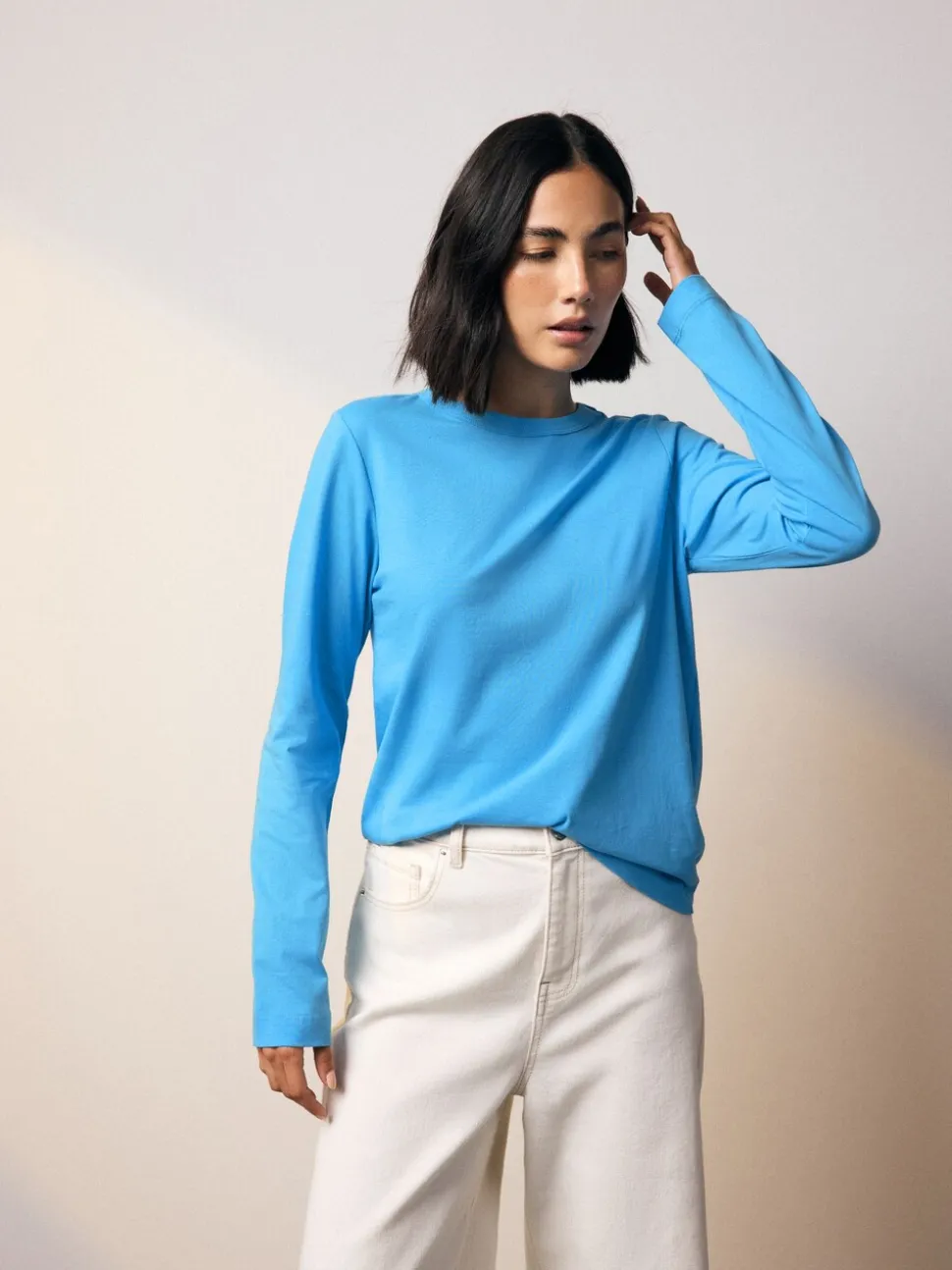 bleu vif - T-shirt à manches longues de cou d'équipage
