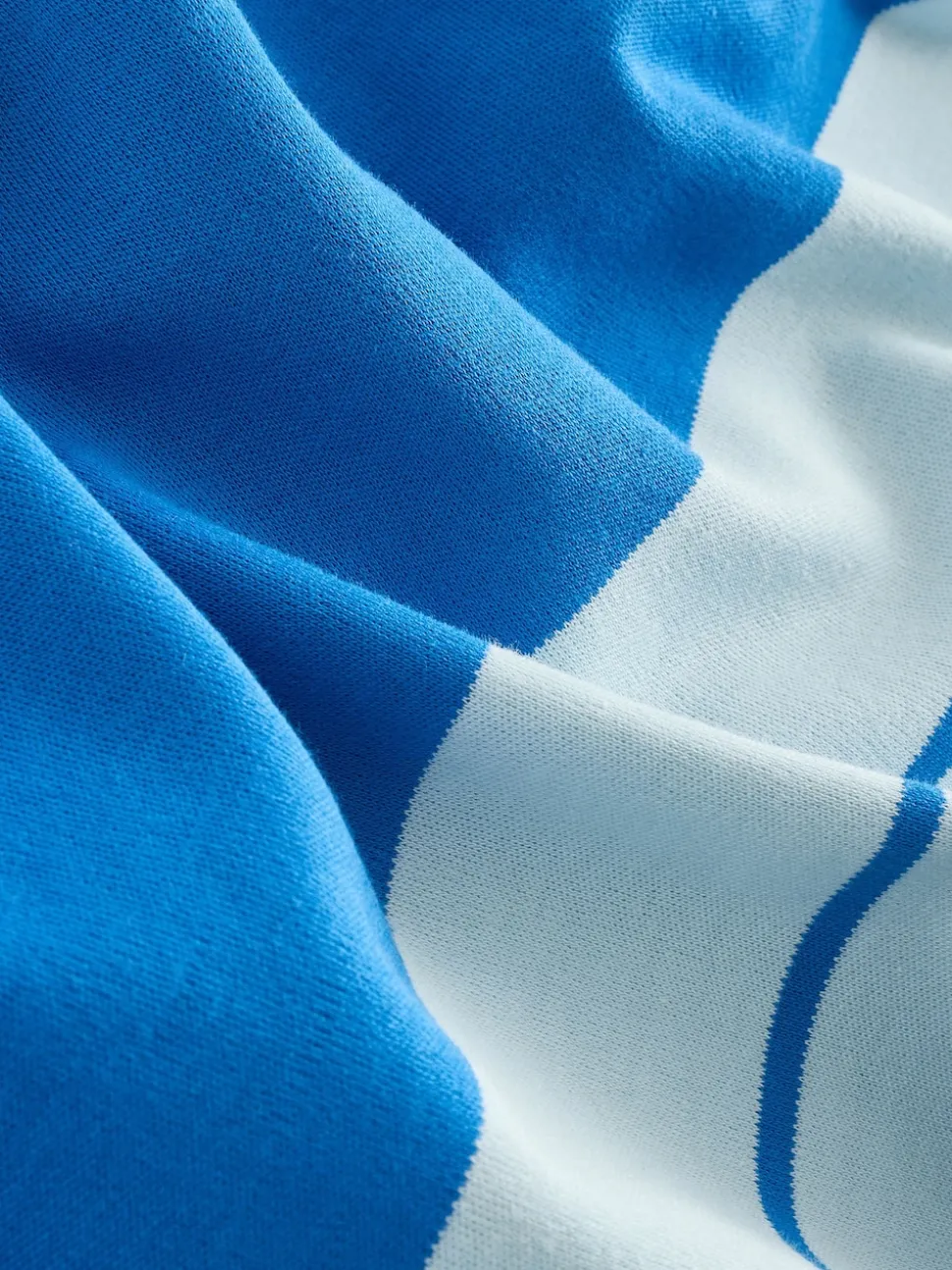 Bleu/Bleu clair - T-shirt oversize décontracté boxy épais à col ras du cou