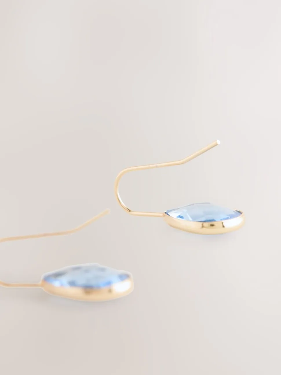 Bleu/grège - Boucles d’oreilles goutte d’eau scintillantes