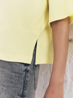 Bleu/jaune citron/neutre - Lot 3 t-shirts col ras du cou 100% coton longueur coude