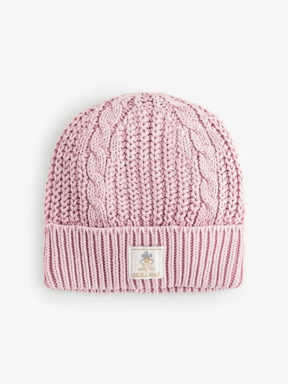 Bonnet Shabby Chic by Rachel Ashwell® rose en maille torsadée
