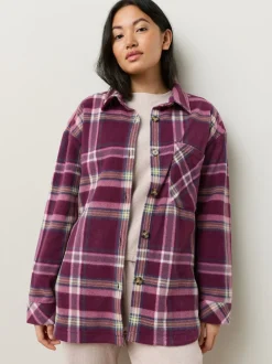 Bordeaux à carreaux rouge - Veste-chemise polaire
