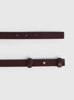 bordeaux - Ceinture REISS Hayley en cuir à charnières carrées