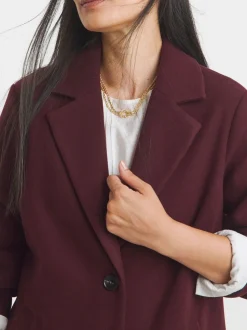 bordeaux - Manteau JD Williams boutonné sur le devant à simple boutonnage