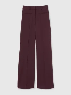 bordeaux - Pantalons évasés taille haute Reiss Claude