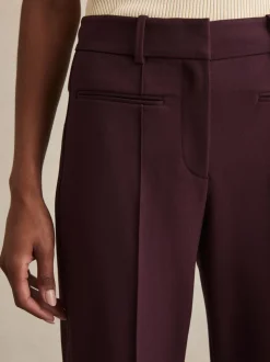 bordeaux - Pantalons évasés taille haute Reiss Claude