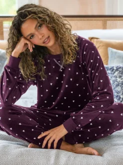 bordeaux - Pour Moi Ensemble pyjama confortable en polaire et Sweat-shirt de jogging