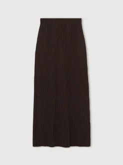 bordeaux - Reiss Pippa Jersey plissé Mi-long Jupes