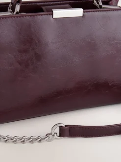bordeaux - Sac à poignée supérieure effet Crocs