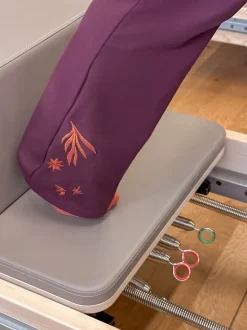 Bordeaux brodé - Leggings évasés en coton Never Fully Dressed