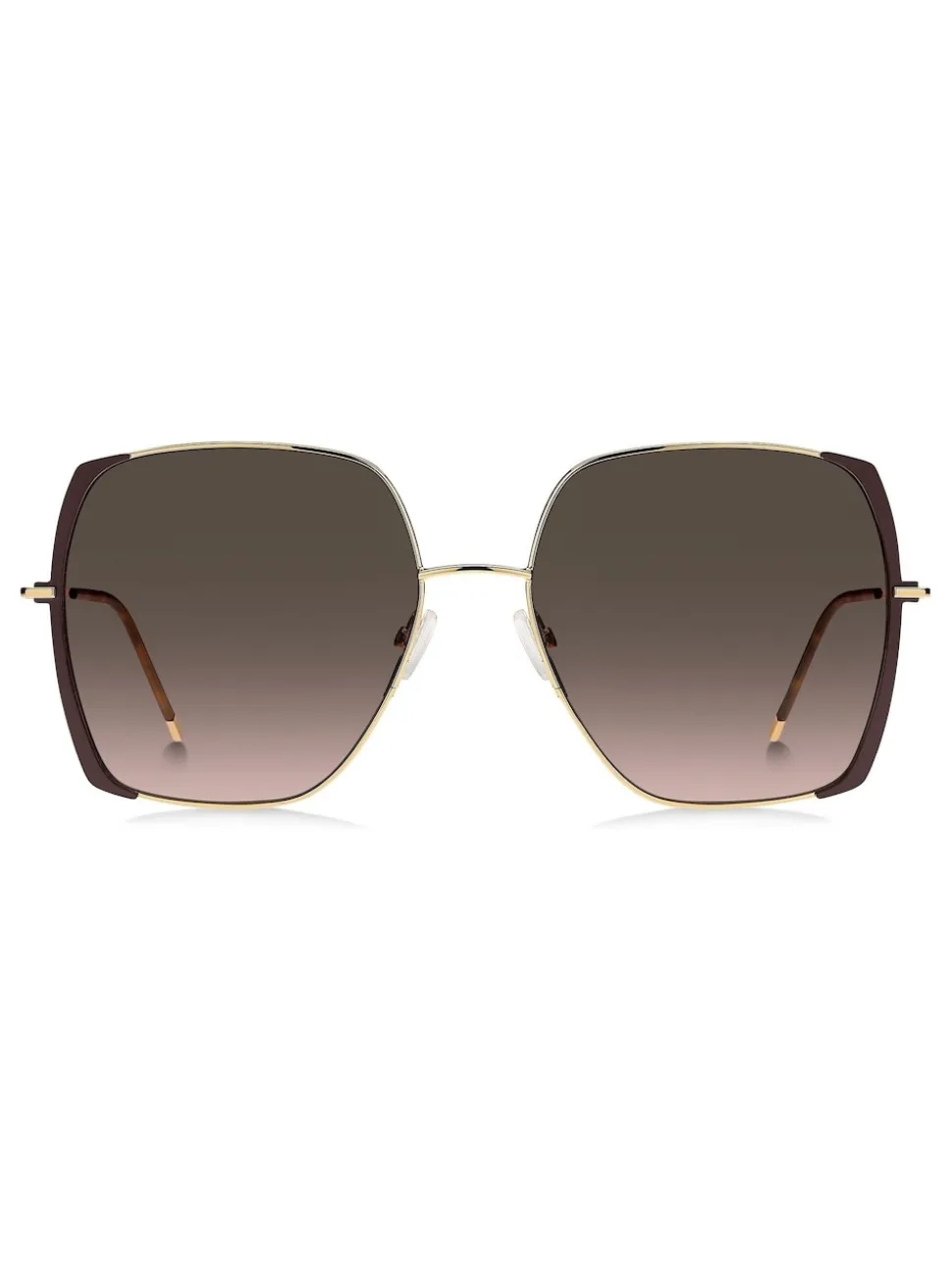 BOSS Lunettes de soleil carrées dorées oversize
