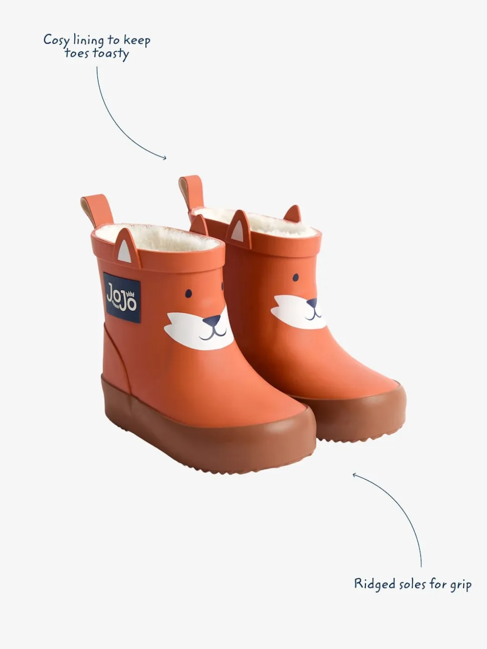 Bottes de pluie JoJo Maman Bébé courtes doublées douillettes