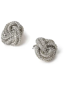 Boucles d’oreilles à nœud scintillant Aela Argent Ton