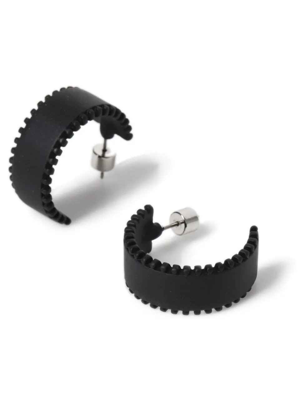 Boucles d’oreilles Aela mates épaisses noires