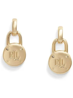Boucles d’oreilles cadenas Lauren by Ralph Lauren Or Tone avec logo