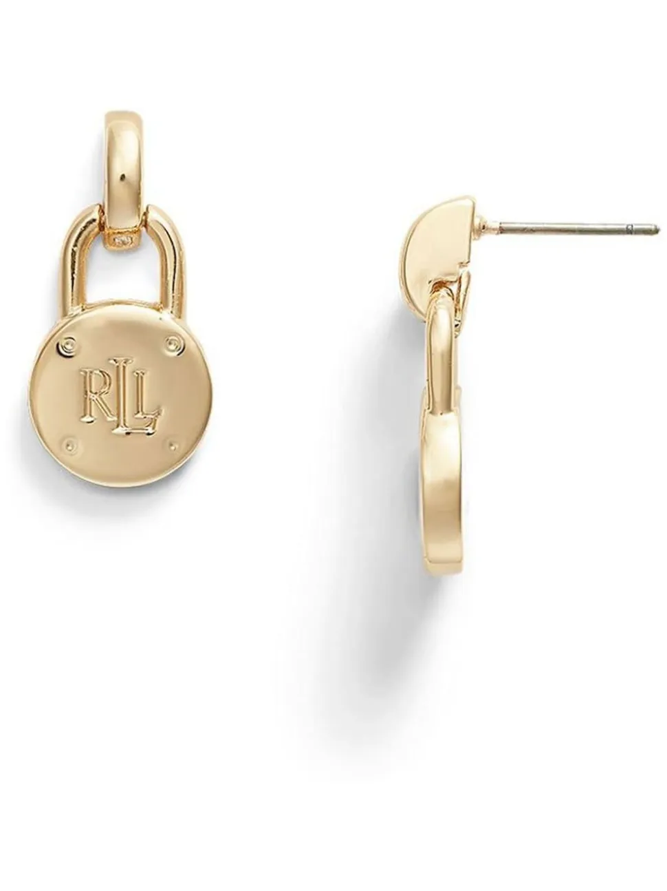 Boucles d’oreilles cadenas Lauren by Ralph Lauren Or Tone avec logo