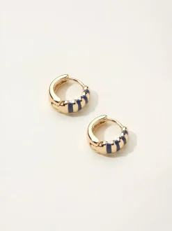Boucles d’oreilles FatFace Huggie à rayures en émail