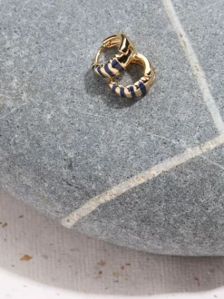 Boucles d’oreilles FatFace Huggie à rayures en émail