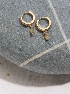 Boucles d’oreilles FatFace Star et Moon Huggie