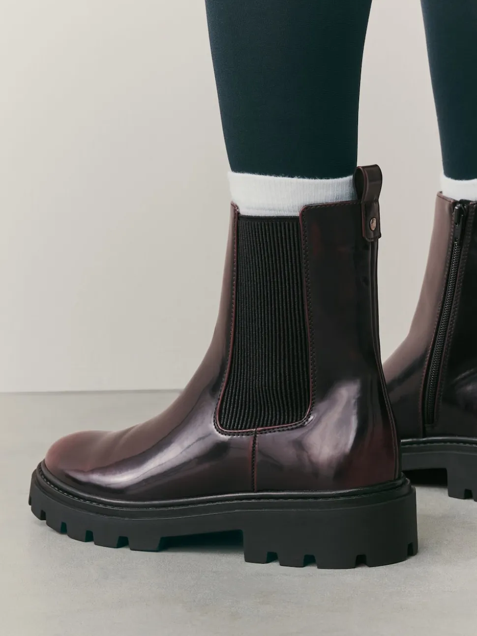 Bourgogne Rouge Brevet - Bottines Forever Comfort® à semelle crantée Chelsea