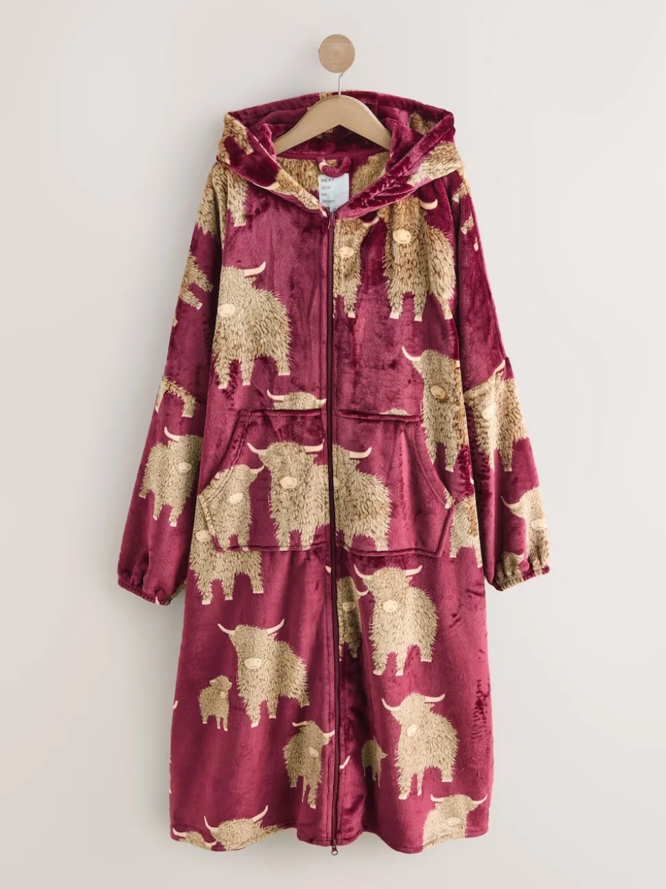 Bourgogne Rouge Hamish the Highland Cow - Couverture à capuche oversize