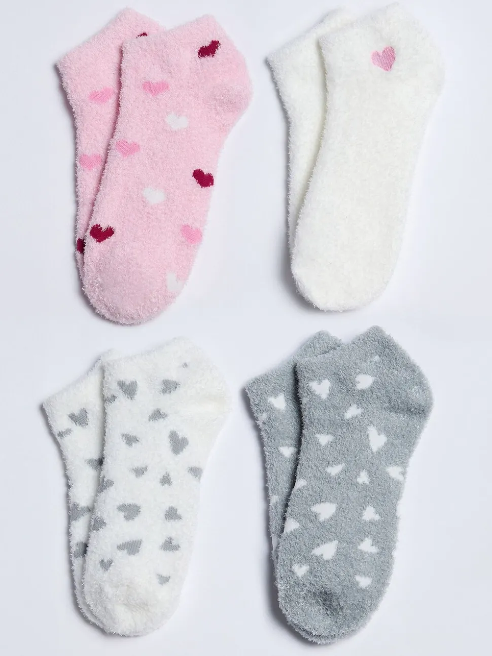 Boux Avenue 4 Pack Cœur Cosy Baskets Chaussettes