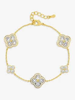 Bracelet Jon Richard trèfle pavé