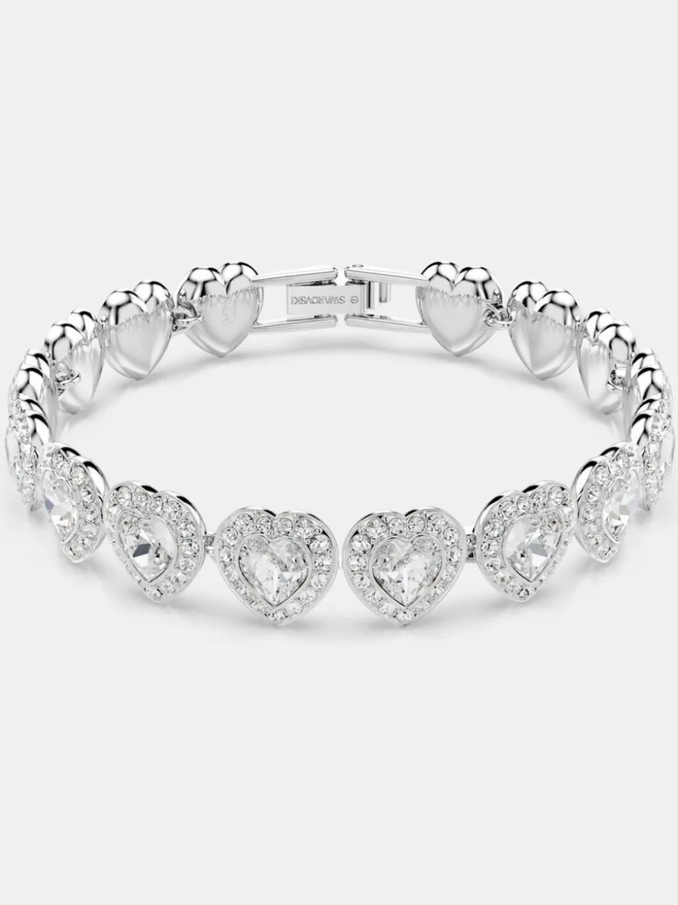 Bracelet tennis Swarovski x Ariana Grande en rhodium plaqué cœur
