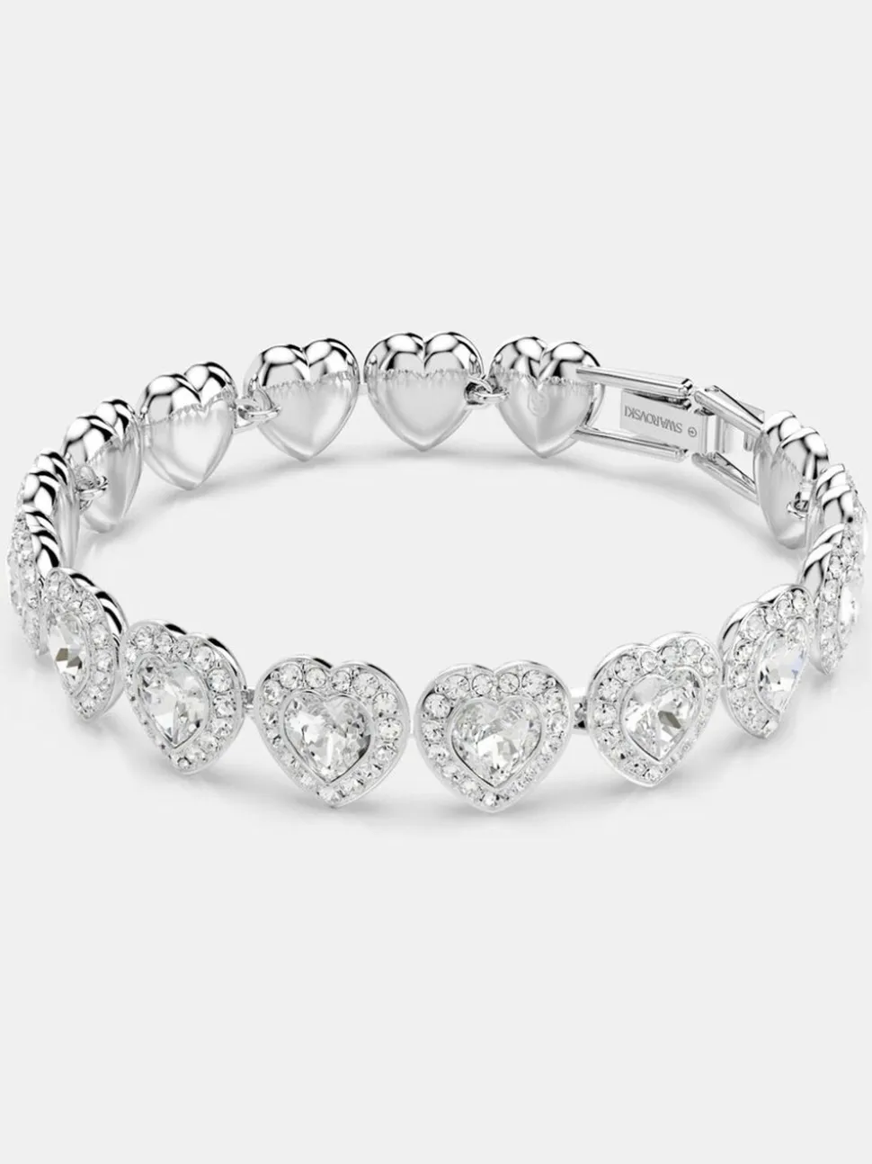 Bracelet tennis Swarovski x Ariana Grande en rhodium plaqué cœur