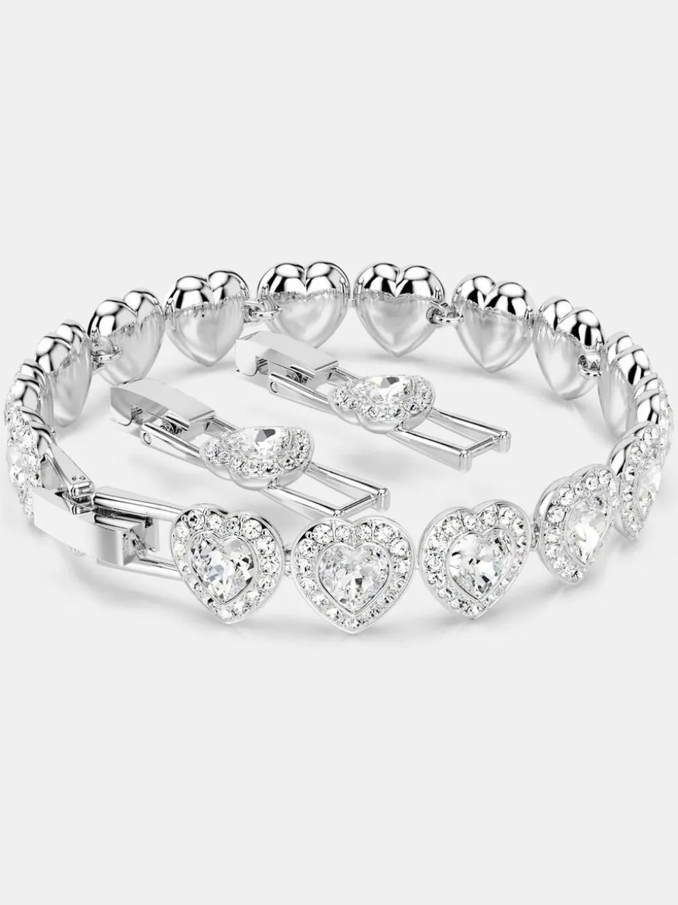 Bracelet tennis Swarovski x Ariana Grande en rhodium plaqué cœur