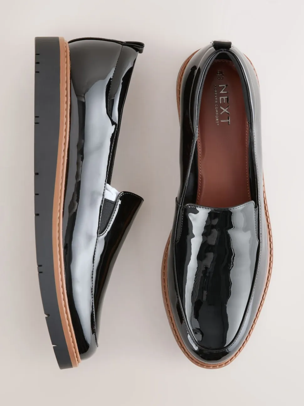 Brevet noir - Mocassins Forever Comfort® à enfiler propres à semelle épaisse