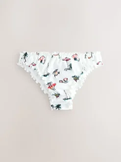 Broderie blanche conversationnelle - Bas de bikini brésilien haut