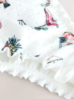 Broderie blanche conversationnelle - Bas de bikini brésilien haut