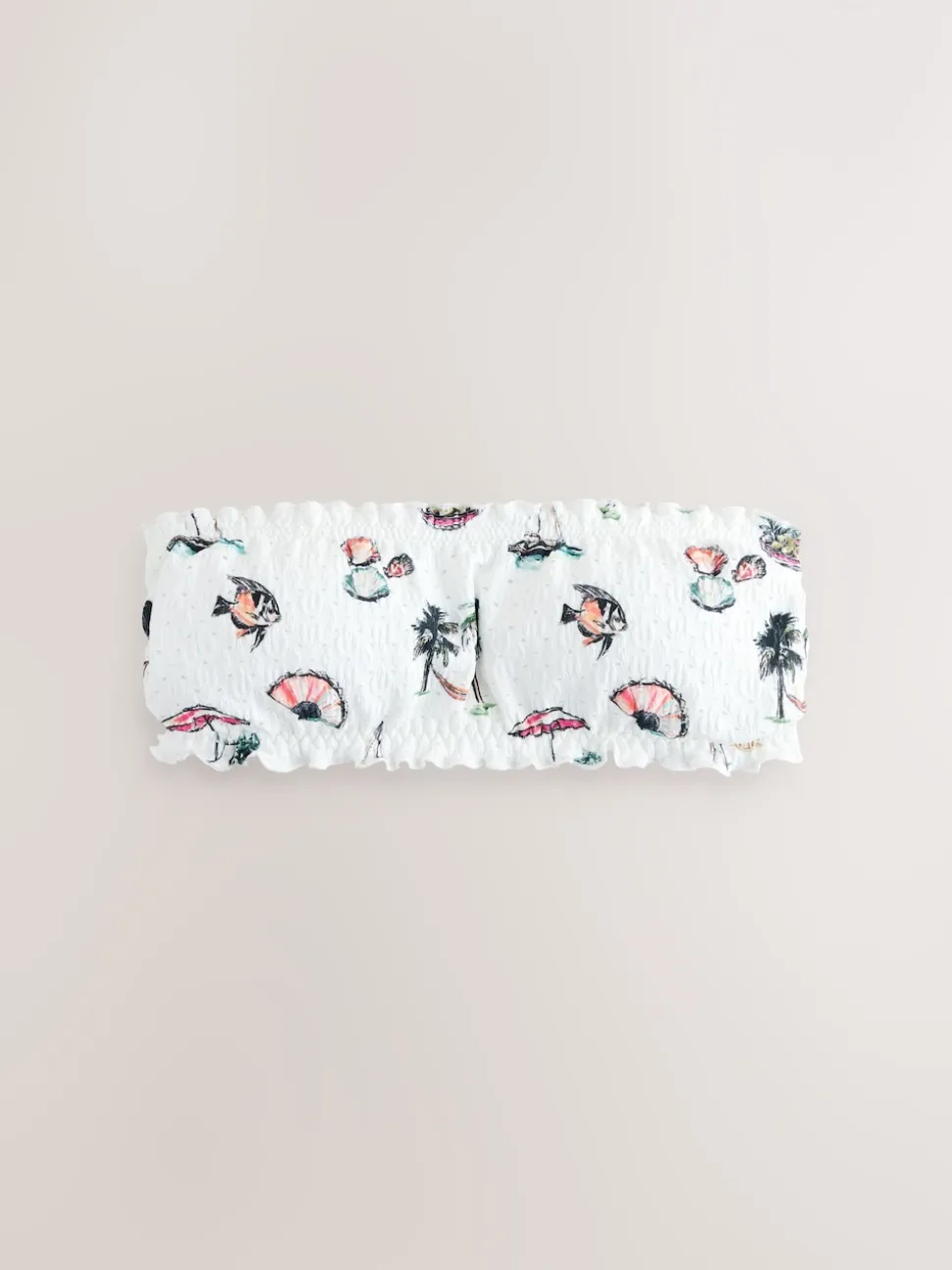 Broderie blanche conversationnelle - Haut de bikini Bandeau