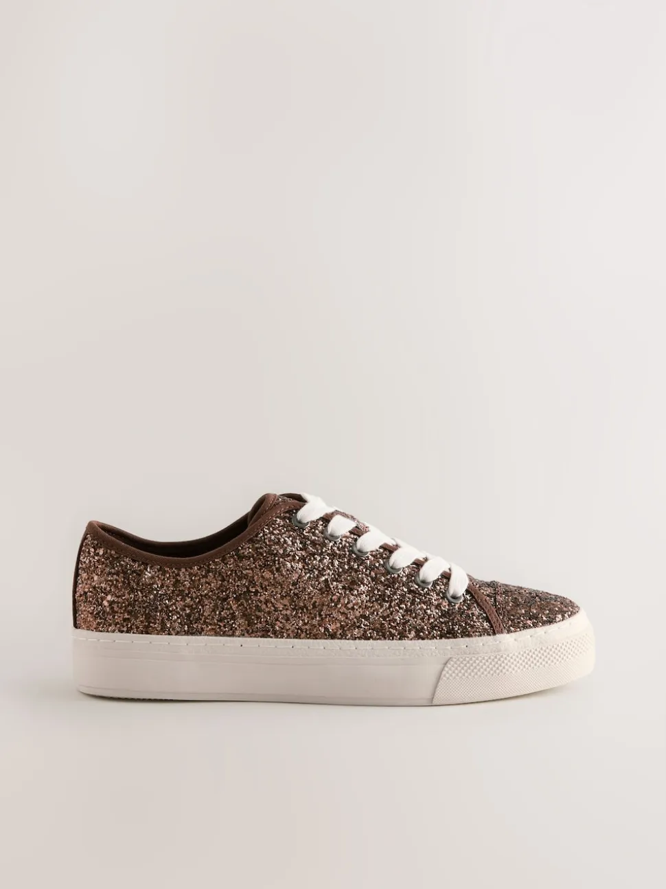 Bronze à paillettes - Baskets à lacets Forever Comfort® style baseball à paillettes
