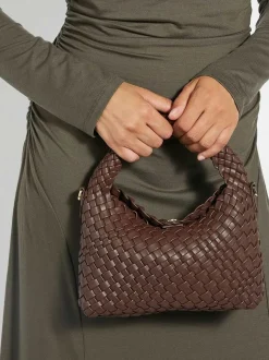 Brun foncé - Dune London Court sac souple tissé Dinky